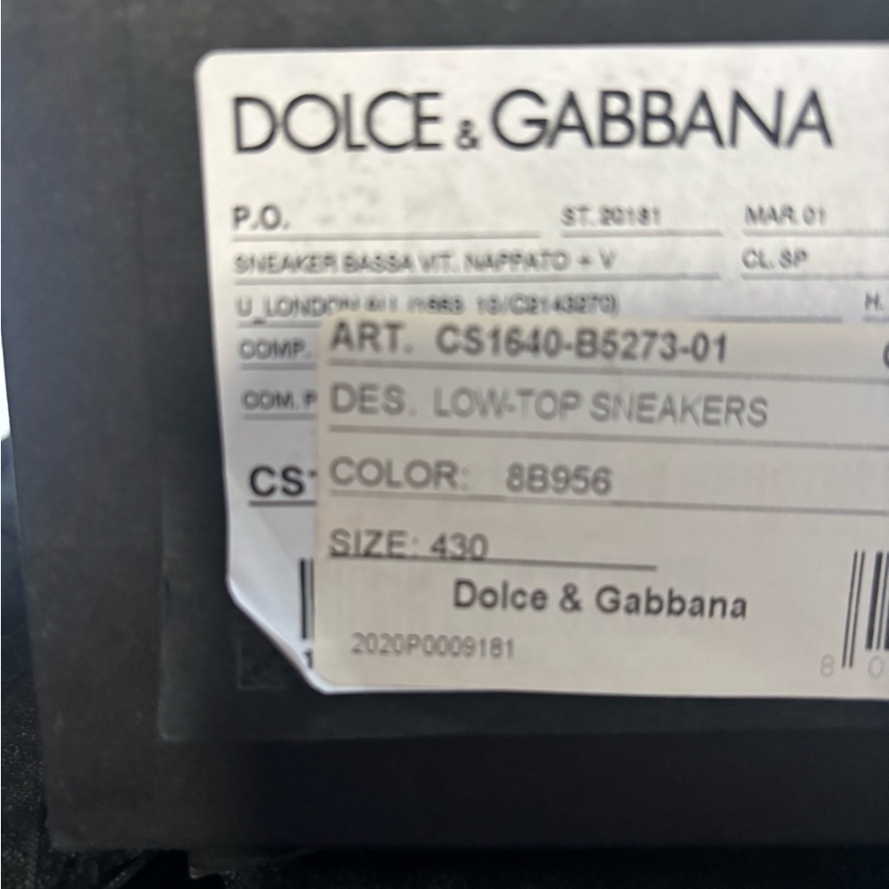 Dolce & Gabbana Men's Black and Gold Sneakers - Picture 8 of 8